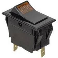 GC Electronics 35-656 Amber Lighted Rocker Switch, SPST On-Off, 15A 125VAC / 10A 250VAC, 125V Neon Lamp, 1.45 x 0.83 Mounting Hole