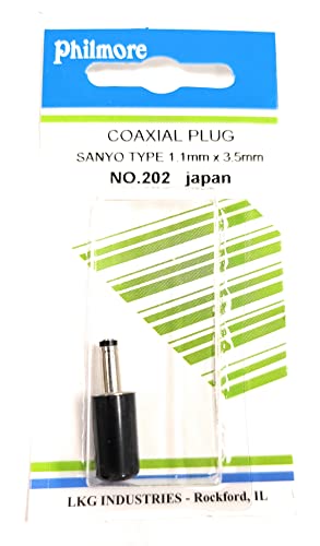 DC COAXIAL Power Plug 1.1MM X 3.5MM Solder Type (1PC) PHILMORE 202
