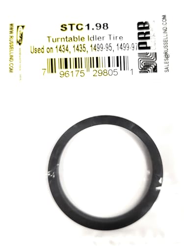 TURNTABLE IDLER TIRE REPLACEMENT FOR PHONOGRAPH RECORD PLAYER (1PC) FITS MODELS 1434, 1435, 1499-95, 1499-97 PRB/EVG STC1.98 DIMENSIONS 1.98" O.D. X HEIGHT .14" X WALL .17" X I.D. 1.68" WILL FIT ON