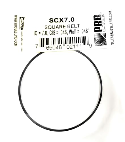 Drive Belt (Square Rubber Type) Replacement for Tape Player EVG/PRB SCX7.0 (1PC) I.C. 7.0" X C/S .046" X Wall Thickness .046"