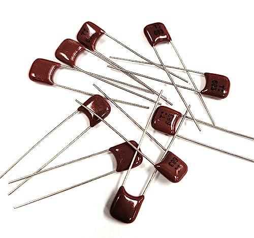 Film Capacitor .068MFD .068UF 50VDC Radial PC Mount Leads (10PCS) 6MM X 2.4MM X 6MM