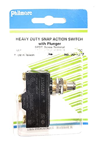 Heavy Duty SNAP Action Switch MOMENTARY SPDT 15 AMP 125/250 VAC Screw TERMINALS Z15G1307 PHILMORE 30-1307 Threaded 1/2 INCH Bushing Mount