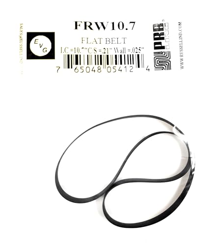 Drive Belt (Flat Rubber Type) Replacement for Tape Player EVG/PRB FRW10.7 (1PC) I.C. 10.7" X C/S .210" X Wall Thickness .025"