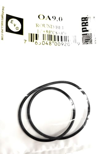 OA9.0, Black Round Rubber Belt for Tape Player Replacement, (1PC) PRB/EVG (1PC) I.C=9.0", C/S=.070"