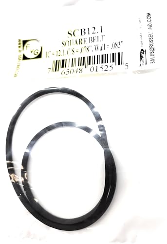SCB12.1 Rubber Square Belt for Tape Deck OR RECORDERS IC=12.1, C/S=.078, Wall.083, PRB