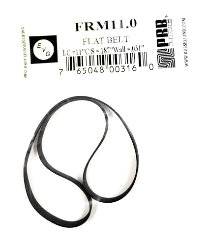 Drive Belt (Flat Rubber Type) Replacement for Tape Player EVG/PRB FRM11.0 (1PC) I.C. 11.0" X C/S .187" X Wall Thickness .031"