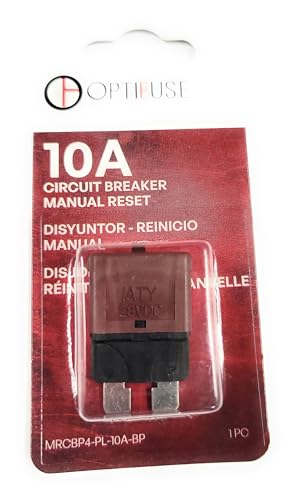 Circuit Breaker 10AMP 10 AMP Automotive Type (1pc) (Plugs in Like an ATC Fuse) MRCBP4-PL-10A OPTIFUSE (Push to Reset)