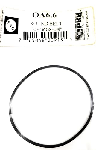 Drive Belt Round Rubber Type for Tape Player Replacement OA6.6 PRB/EVG (1PC) Dimensions I.C. 6.6" X C/S .070