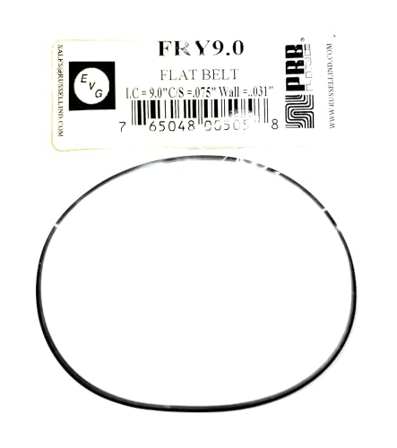 Drive Belt Flat Rubber Type for Tape Player Replacement FRY9.0 EVG/PRB I.C. 9.0" X C/S .075" X Wall .031' (1pc)