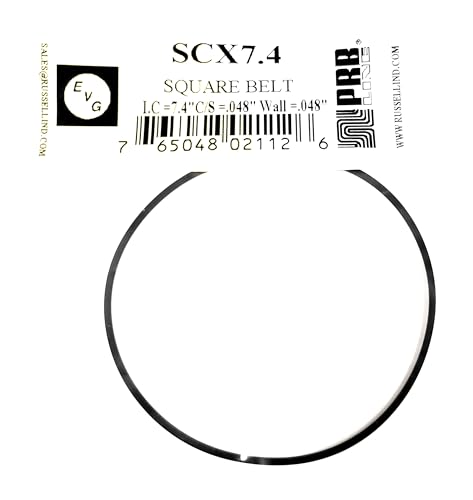 Drive Belt (Square Rubber Type) Replacement for Tape Player EVG/PRB SCX7.4 (1PC) I.C. 7.4" X C/S .048" X Wall Thickness .048"