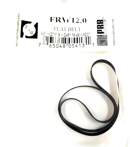 Drive Belt (Flat Rubber Type) Replacement for Tape Player EVG/PRB FRW12.0 (1PC) I.C. 12.0" X C/S .245" X Wall Thickness .023"