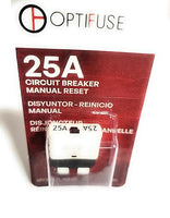 Circuit Breaker 25 AMP Automotive Type(1PC) (Plugs in Like an ATC Blade Fuse) MRCBP-PL-25A OPTIFUSE Push to Reset Manual Reset