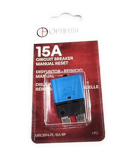 Circuit Breaker 15 AMP Automotive Type(1PC) (Plugs in Like an ATC Blade Fuse) MRCBP-PL-15A OPTIFUSE Push to Reset Manual Reset