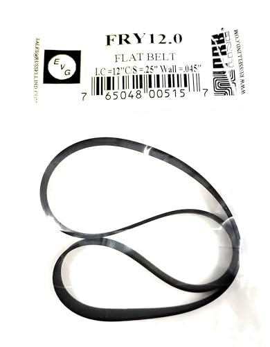 Drive Belt (Flat Rubber Type) Replacement for Tape Player EVG/PRB FRY12.0 (1PC) I.C. 12.0" X C/S .250" X Wall Thickness .045"