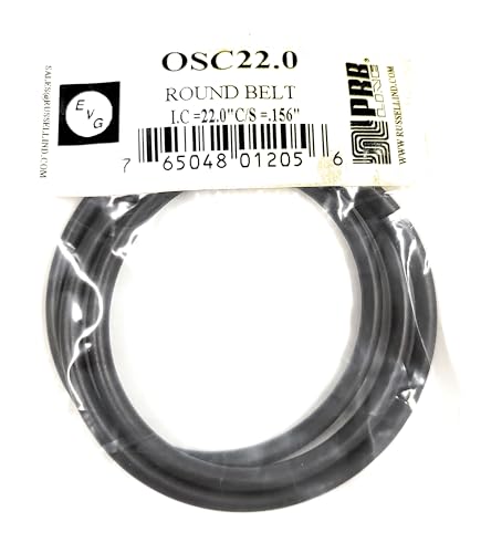 Drive Belt (Rubber Round Type) for Tape Player Replacement EVG/PRB (1PC) OSC22.0 22.0" I.C X .156" C/S Diameter