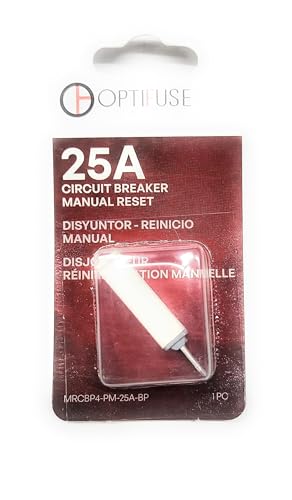 Circuit Breaker 25 AMP Manual Push to Reset (Same Blade Plug in AS ATM Fuse) Automotive Type Breaker (OPTIFUSE) 25 AMP Manual Reset MRCBP4-PM-25A