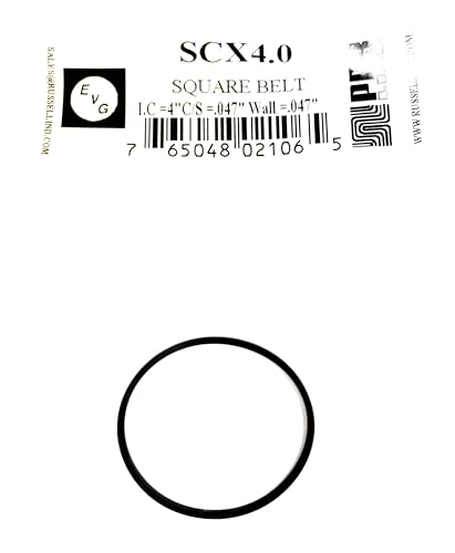 Drive Belt (Square Rubber Type) Replacement for Tape Player EVG/PRB SCX4.0 (1PC) I.C. 4.0" X C/S .047" X Wall Thickness .047"