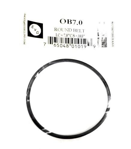 OB7.0, Rubber Round Belt, for Replacement for Tape Player I.C=7.0", C/S=.103"