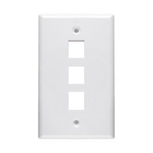 Signamax 3 Port Single-Gang White Wall Plate