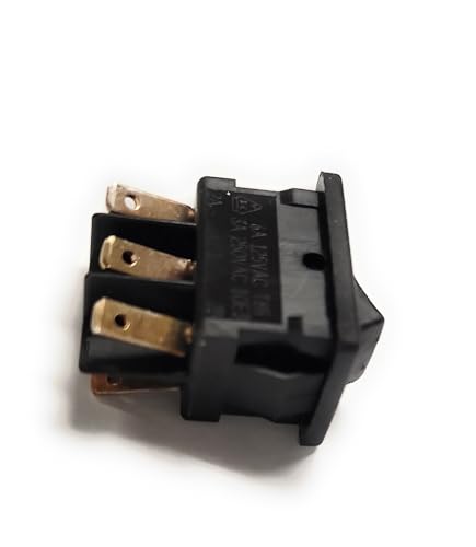 DM61-J1-2-S-05-Q Rocker Switch (1PC) ON-ON DPDT with .110 Q.C. Slide ON Connections or Solder 10 AMP 125VAC Rated SNAP in Panel Mount Hole Size 19MM X 14MM