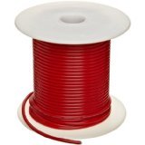 18M-100-RED 18AWG MILW76D TYPE MW RED STRANDED (16X30) HOOKUP WIRE 100 FOOT ROLL 1000V 80C
