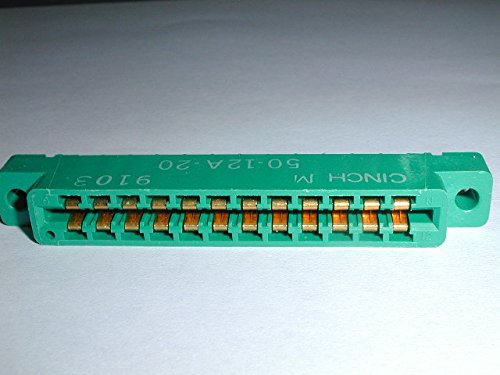Waldom Electronics Cinch 50-12A-20 connector, card edge, single readout, .156cont-to-cont spacing, 12 contact position