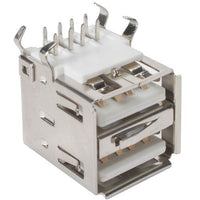 Velleman CC090 USB A Female Double Connector, 1 Grade to 12 Grade, 90 Degree, PCB Mounting