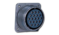 Amphenol Industrial MS3102A24-28S Circular Connector Socket, General Duty, Non-Environmental, Threaded Coupling, Solder Termination, Box Mounting Receptacle, 24-28 Insert Arrangement, 24 Shell Size, 24 Contacts