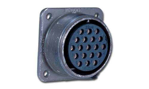 Amphenol Industrial MS3102A24-28S Circular Connector Socket, General Duty, Non-Environmental, Threaded Coupling, Solder Termination, Box Mounting Receptacle, 24-28 Insert Arrangement, 24 Shell Size, 24 Contacts