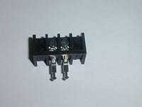 3STR-02-004 CONNECTOR BARRIER STRIP 2 POSITION 6.35mm SCREW RIGHT ANGLE CABLE MOUNT 10 AMP CONTACTS ( 4 PIECES)