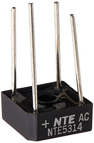 NTE Electronics NTE5314 Full Wave Single Phase Bridge Rectifier, 8 Amps, 400V Maximum Recurrent Peak Reverse Voltage