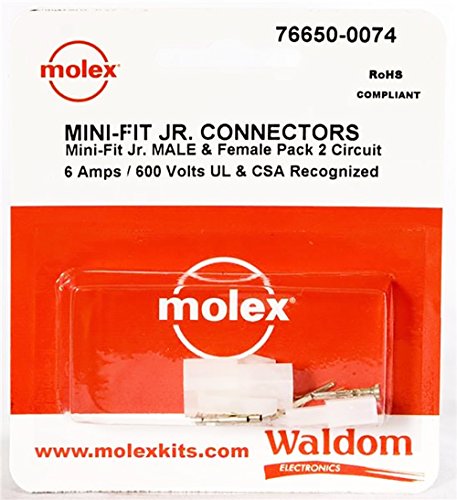 76650-0074 Connector Kit, Wire To Wire, 6-Pcs of Crimp Terminals, 2-Circuit 4.2mm Pitch Plug & Receptacle (1 piece)