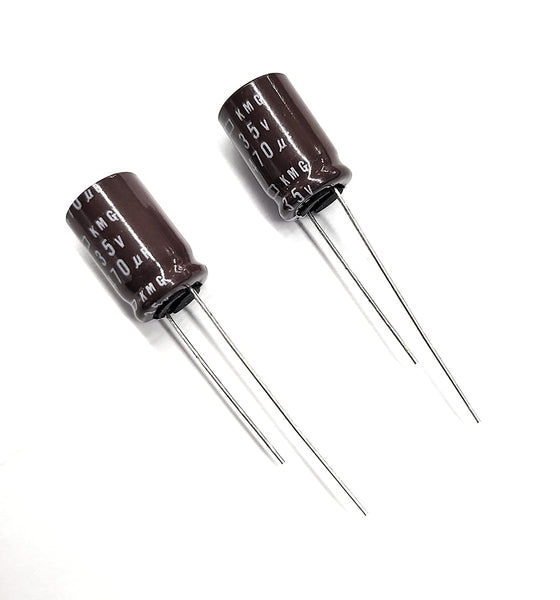 NTE Electronics VHT470M35 Series VHT Aluminum Electrolytic Capacitor, Radial Lead, 105 Degree Max Temp, 470 µF Capacitance, 20% Tolerance, 35V