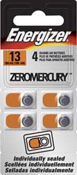 Energizer AZ13E-4 Size #13 4/Pk Hearing Aid Battery
