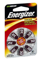 Energizer Batteries AZ312DP EZ Turn and Lock Hearing Aid, Size 312, 8 Count