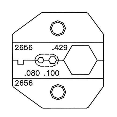 PA2656 Paladin Tools - Die Set .429", .100", .080" Hex For N-type Plugs