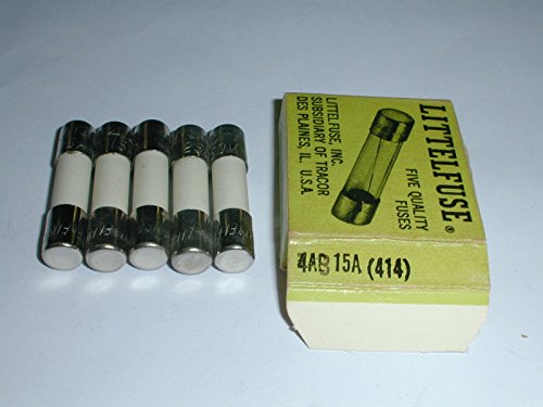 414015 Ceramic Fuse 15A 250V Slo-Blo 4AB 1/4 x 1-1/4in (5 pieces)