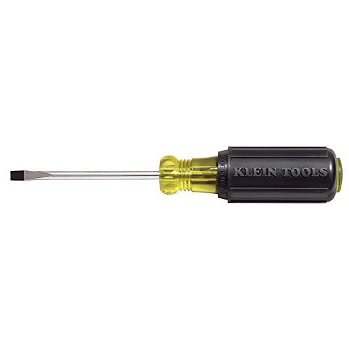 3/16-Inch Flat Head Screwdriver, Cabinet Tip with 3-Inch Round Shank and Cushion Grip Handle Klein Tools 601-3