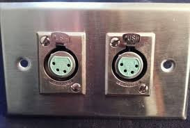 K4FS Wall Plate with 2 4 Pin Female XLR Connectors (1 piece)
