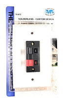 Speaker Wall Plate (White) for Single Speaker Push Release Quick TERMINALS RED & Black PHILMORE 75-672