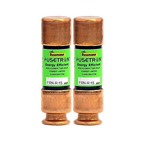 Bussmann BP/FRN-R-15 15 Amp Fusetron Dual Element Time-Delay Current Limiting Class RK5 Fuse, 250V UL Listed (Pack of 2)
