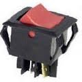 GC Electronics 35-655 Red Lighted Rocker Switch, DPST On-Off, 20A 125VAC / 15A 250VAC, 125V Neon Lamp, 1.000 x 1.125 Mounting Hole