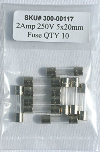 GMA-2BK 2A 250V / 5x20mm fuse / 2 AMP 250 volts / Fast Blow / Lot of 10