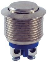 54-376 SWITCH ANTI-VANDAL 19MM SPST-NO OFF-(ON) 2A SCREW TERMINALS NICKEL PLATED BRASS CURVED BUTTON