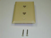 32-1214 MODULAR CONNECTORS/ ETHERNET CONNECTORS RJ-11 WALL PLATE IVORY DUAL STANDARD FINISH ( 1 EACH)