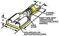 MOLEX 19005-0010 TERMINAL FEMALE DISCONNECT 0.25IN YELLOW (10 pieces)