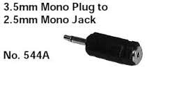 Philmore 544A 2.5mm Mono Jack to 3.5mm Mono Plug Audio Adapter