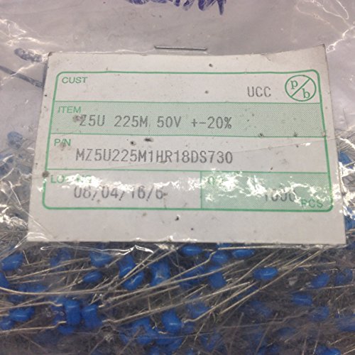 MZ5U225M1HR18DS730 Monolythic Ceramic Capacitors 2.2uf 50V Z5U 20% Tolerance (25 pieces)