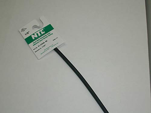 NTE Electronics 47-23048-BK Heat Shrink Tubing, Dual Wall with Adhesive, 3:1 Shrink Ratio, 1/8" Diameter, 48" Length, Black