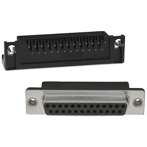 617-C025S-AJ120 25S Female R/A PCB D-Sub Connector with Boardlocks (1 piece)